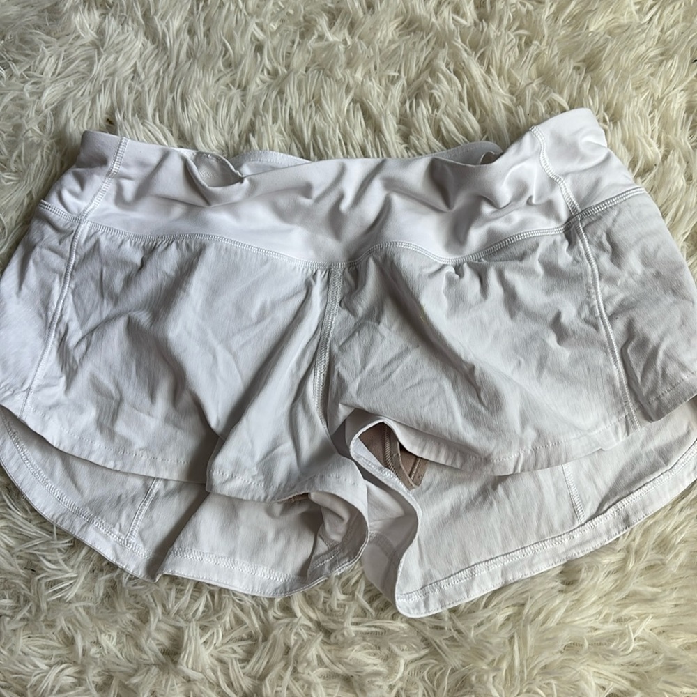 Lululemon White Speed up Shorts